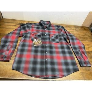 Dixxon Flannel “The Blazer” Mens Size Large Flannel Shirt Red Gray Large NWT